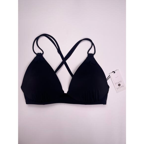 Shade & Shore Black Crisscross Triangle Bikini Top 34C NWT - Picture 5 of 7